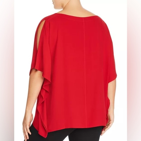 Eileen Fisher Red Cold shoulder blouse, size xxs - Picture 2 of 10